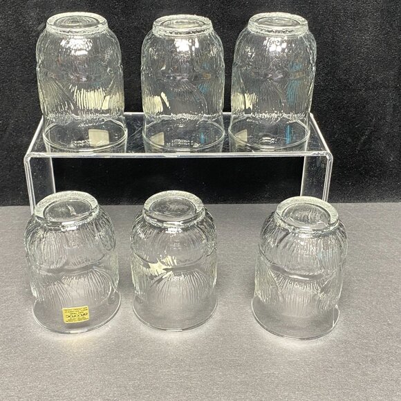 Vintage Arcoroc Set Of 6 Heat Resistant Glassware - 7 Oz Textured Tumblers - Picture 6 of 8